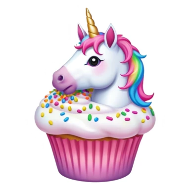 unicorn eating cupcake sticker