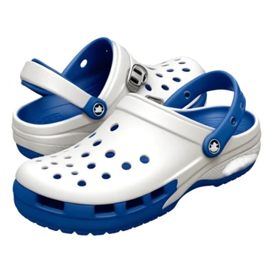 Pure white Crocs clogs, all-white straps and sole, no blue or other colors, matte white material, ventilation holes, dark background, realistic product photo, monochrome white only, no logos. bottom white sticker