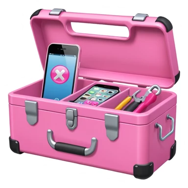 girly cellphone with a pink toolbox sticker