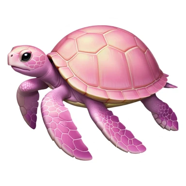 light pink turtle swimming sticker
