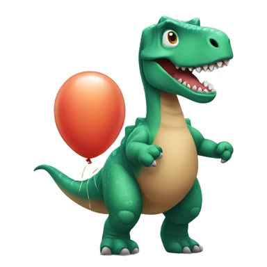 Dinosaur holding a ballon  sticker