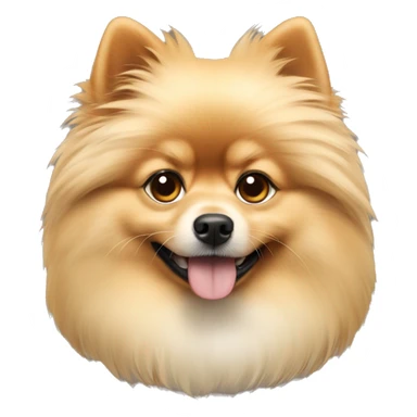 A shaggy cream-colored Pomeranian dog sticker
