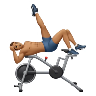 man laying down bicycle-crunches exercise sticker
