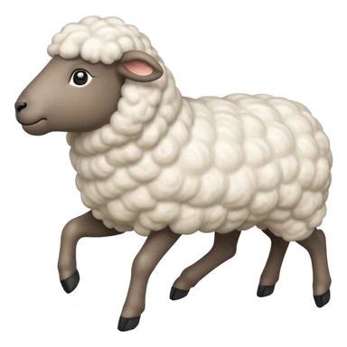 High resolution of A  running sheep sticker