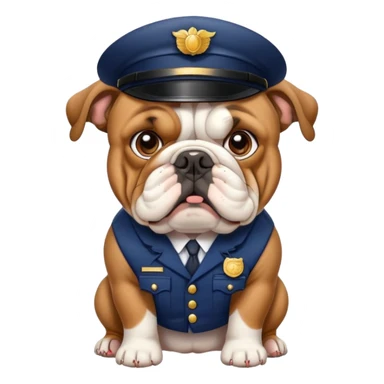 english bulldog with a postman sticker