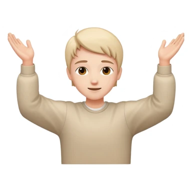 Person with open arms in a trusting pose sticker