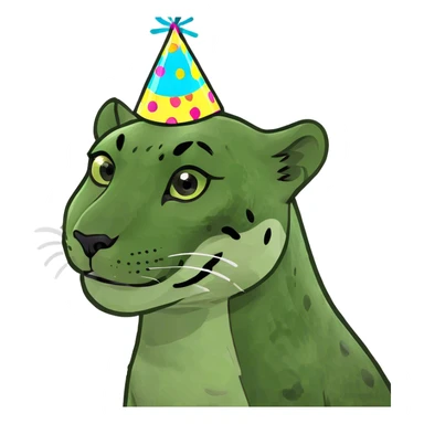 Cheetah wearing party hat sticker