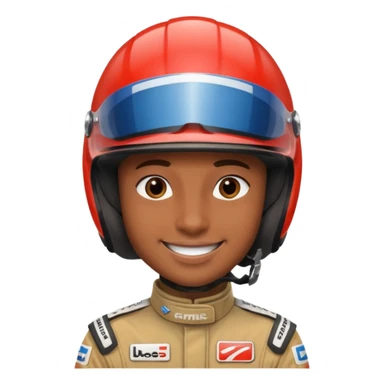 Race Driver, brown skin, smile sticker