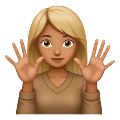 a woman showing 6 on her left hand 7 on her right one sticker