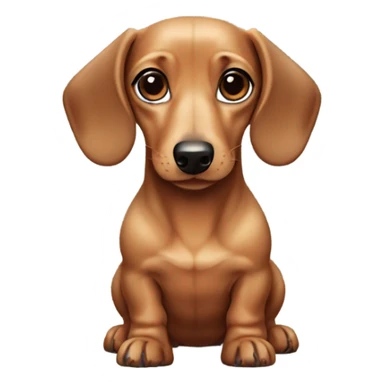 fawn colored dachshund with a dark Brown colored nose, blue eyes,  sticker