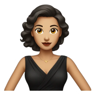 elegant woman in a black dress reddish eyes sticker