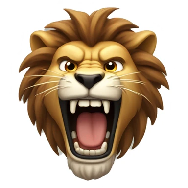 Very serious and Angry lion roars wriggling his head sticker