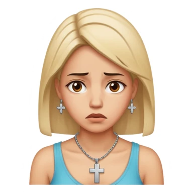 Cara frustrada con una equis  sticker