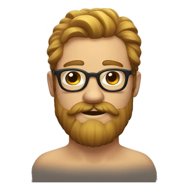 Homme gros avec lunettes chauve et barbe sticker