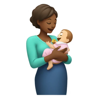 Mom feeding baby sticker