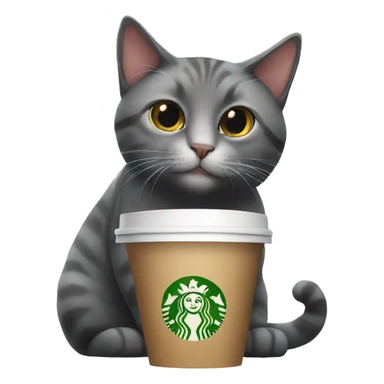 cat holding starbucks sticker