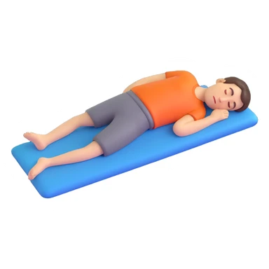 person sleeping prone, body fully flat on stomach, simple style sticker