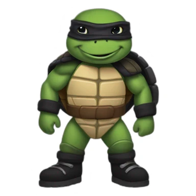 Ninja turtle wearing Black ugg boots sticker
