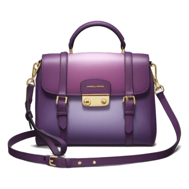Realistic isolated lavender to dark plum ombre Michael Kors satchel purse.  sticker