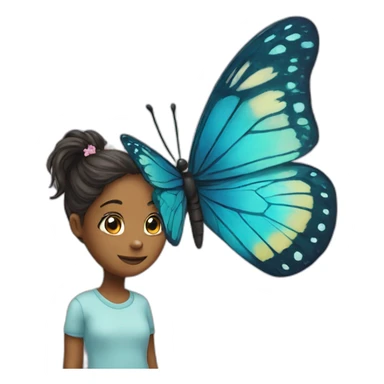 Butterfly with a girl  sticker