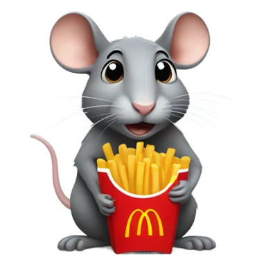 rat holding mcdonald fries sticker