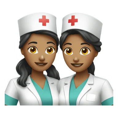 three female nurse friends sticker