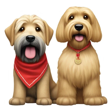 Donald trump and wheaten terrier wearing a red bandana sticker