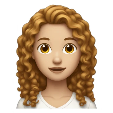 white woman with long brown curly hair sticker