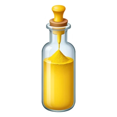 a vial of yellow powder pigment sticker