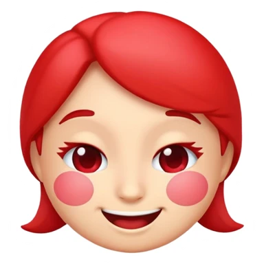 red-themed emoji character named DW, winking sticker