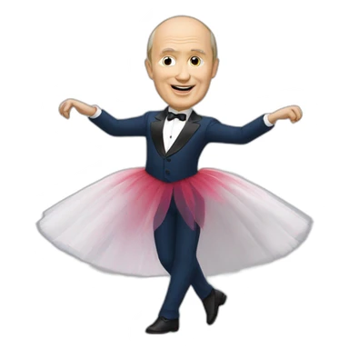 Vladimir poutine qui porte un tutu de danse sticker