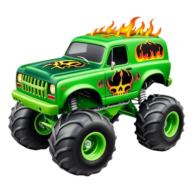 Grave Digger - Monster Jam (Model Year: 2022) (Iconic colour: Green with flames) sticker