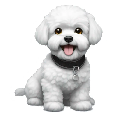 Grey black happy Bichon Frisé  sticker
