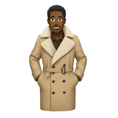 beige sherpa trench coat sticker