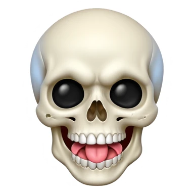 exaggerated Money White Skull Emoji and Tongue Face sticker