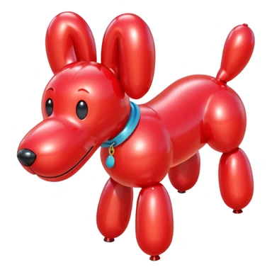 red ballon dog with no eyes or face  sticker