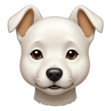 white dog with short hair and a black spot on his left eye sticker