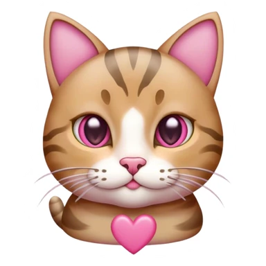 Tabby cat with pink hearts around it sticker