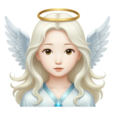Asian angel with flowing hair sticker