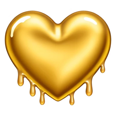 Melting gold heart  sticker