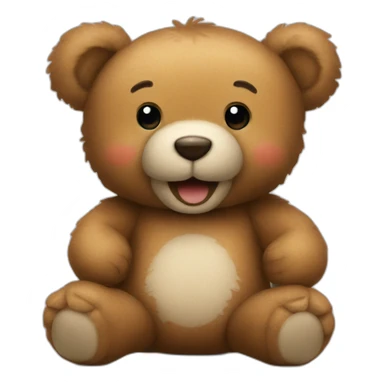 a photo of a happy teddy bear sticker