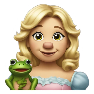 miss piggy eating a frog sticker