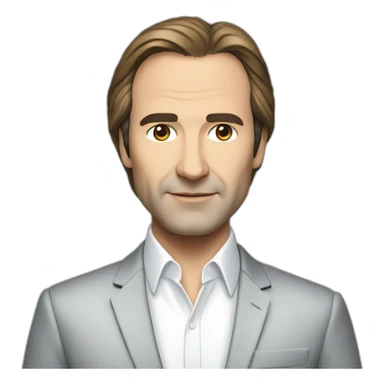 Xavier Niel from Free face with white tee-shirt and blazer sticker