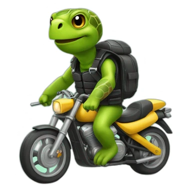 Une tortue sur une moto sticker