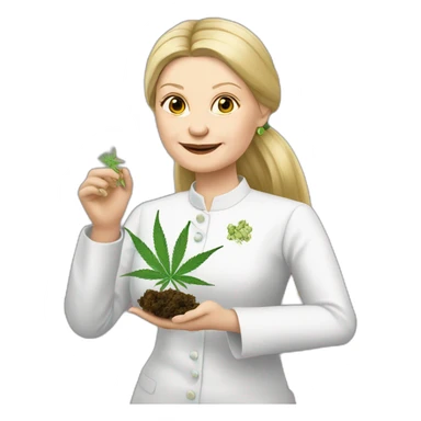 Tymoshenko holds cannabis sticker