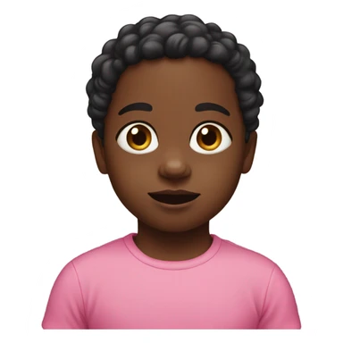 black toddler with pink top sticker