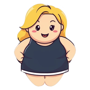 blonde plus size girl with happy expression sticker
