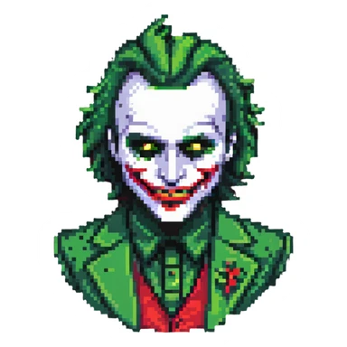 hacker with half red half green joker mask sticker