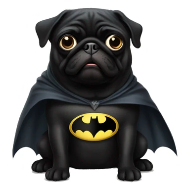 Black pug as Batman  sticker