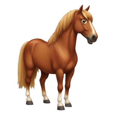 chestnut horse with silly face sticker